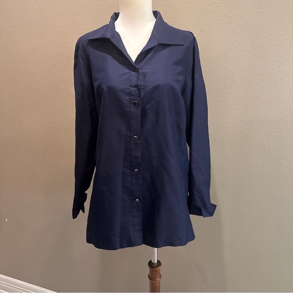 Talbots Midnight Blue Button Down Shirt - Picture 14 of 14